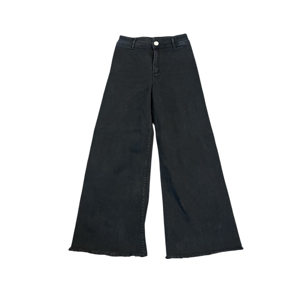 Miou Muse High-Rise Wide-Leg Jeans in Faded Black Size Medium